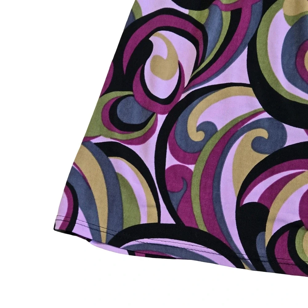 VTG y2k funky print babydoll mini dress / SM / B WEAR, retro, groovy, 70s, 2000s - Picture 4 of 9